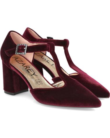 AZAREY 459K215 - ZAPATO DE TERCIOPELO BURDEOS CON TIRA EN T BURDEOS