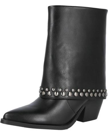 AZAREY 462K065 - BOTÍN NEGRO CON POLAINA Y TACHUELAS METÁLICAS NEGRO