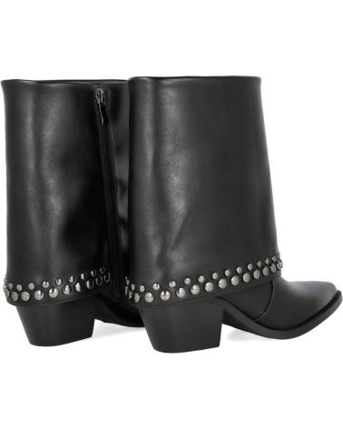 AZAREY 462K065 - BOTÍN NEGRO CON POLAINA Y TACHUELAS METÁLICAS NEGRO
