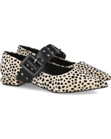 AZAREY BALLERINES 578K114 IMPRIMÉES AVEC BRACELET NOIR ET CLOUS BEIGES BEIGE
