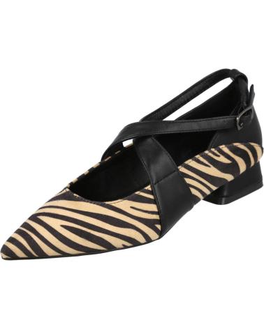 AZAREY 459K123 BALLERINE IMPRIMÉ ZÈBRE AVEC BRIDES NOIRES ET TAUPE TAUPE