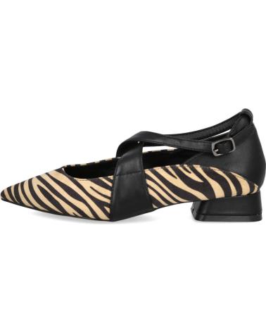 AZAREY 459K123 BALLERINE IMPRIMÉ ZÈBRE AVEC BRIDES NOIRES ET TAUPE TAUPE