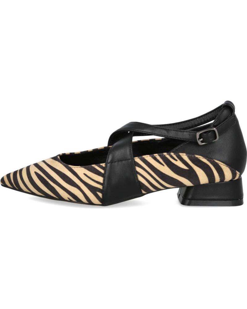 AZAREY 459K123 BALLERINE IMPRIMÉ ZÈBRE AVEC BRIDES NOIRES ET TAUPE TAUPE