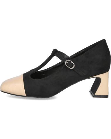 AZAREY 562K248 - BICOLORE NERO E BEIGE CON TACCO BLOCCO E CINTURINO A T NEGRO