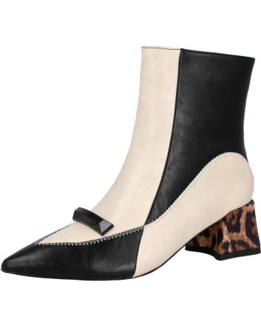 AZAREY 578K381 - ZWEIFARBIGE STIEFELETTE MIT LEOPARDEN-BLOCKABSATZ NEGRO