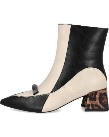 AZAREY 578K381 - STIVALETTO BICOLORE CON TACCO BLOCCO LEOPARDATO NEGRO