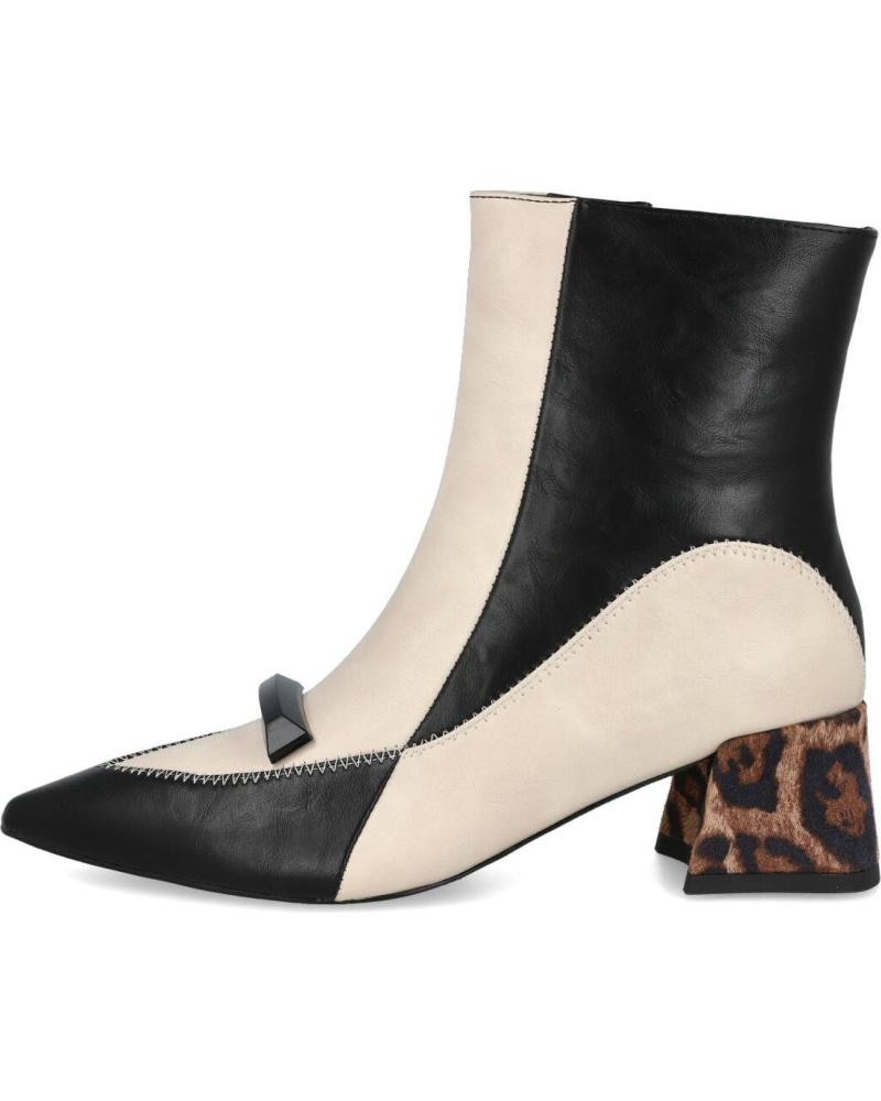 AZAREY 578K381 - ZWEIFARBIGE STIEFELETTE MIT LEOPARDEN-BLOCKABSATZ NEGRO