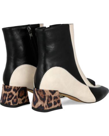 AZAREY 578K381 - ZWEIFARBIGE STIEFELETTE MIT LEOPARDEN-BLOCKABSATZ NEGRO
