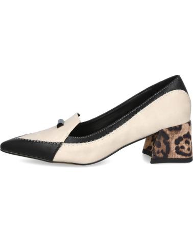 AZAREY 578K380 - DÉCOLLETÉ BICOLORE GHIACCIO E NERO CON TACCO STAMPA ANIMALIER NEGRO