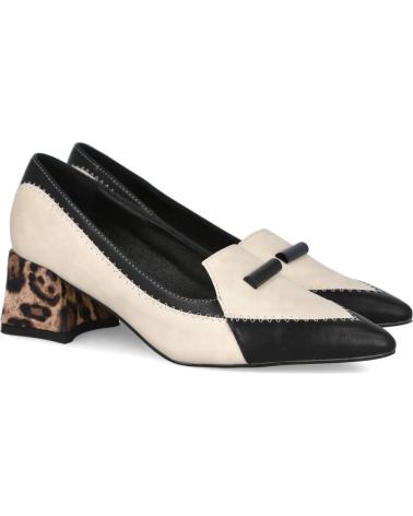 AZAREY 578K380 - ZWEIFARBIGER PUMPS EIS UND SCHWARZ MIT ANIMAL-PRINT ABSATZ NEGRO