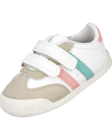 L&R SHOES FH597S FREIZEIT-SNEAKER MIT KLETTVERSCHLUSS WEISS ROSA BLANCO ROSA