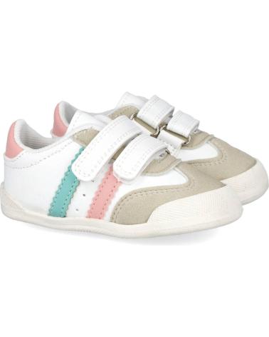 L&R SHOES FH597S FREIZEIT-SNEAKER MIT KLETTVERSCHLUSS WEISS ROSA BLANCO ROSA