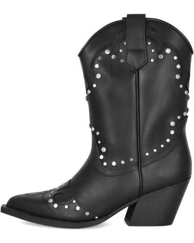 STIVALI COWBOY CORINA M5900 NERI CON BORCHIE NEGRO
