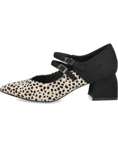 SCARPE MARY JANE AZAREY 578K383 STAMPA ANIMALIER NERO BEIGE BEIGE