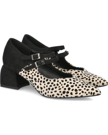 SCARPE MARY JANE AZAREY 578K383 STAMPA ANIMALIER NERO BEIGE BEIGE