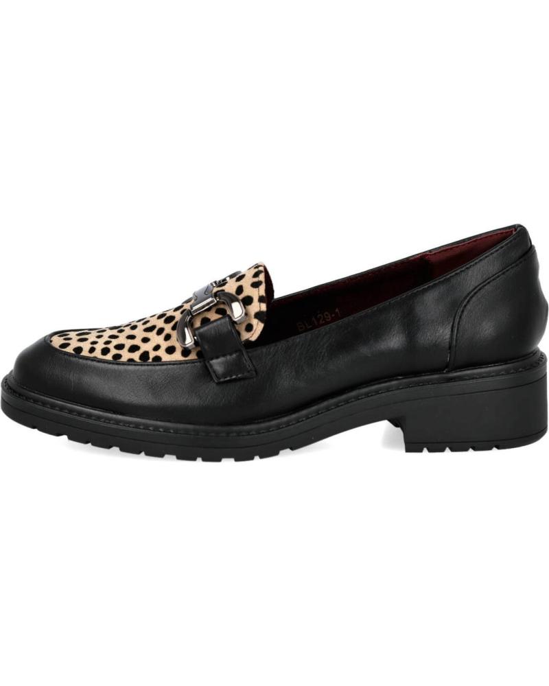 L&R SHOES DAVINIA BL129-1 - MOCASSINO ANIMALIER NERO PRINT NEGRO