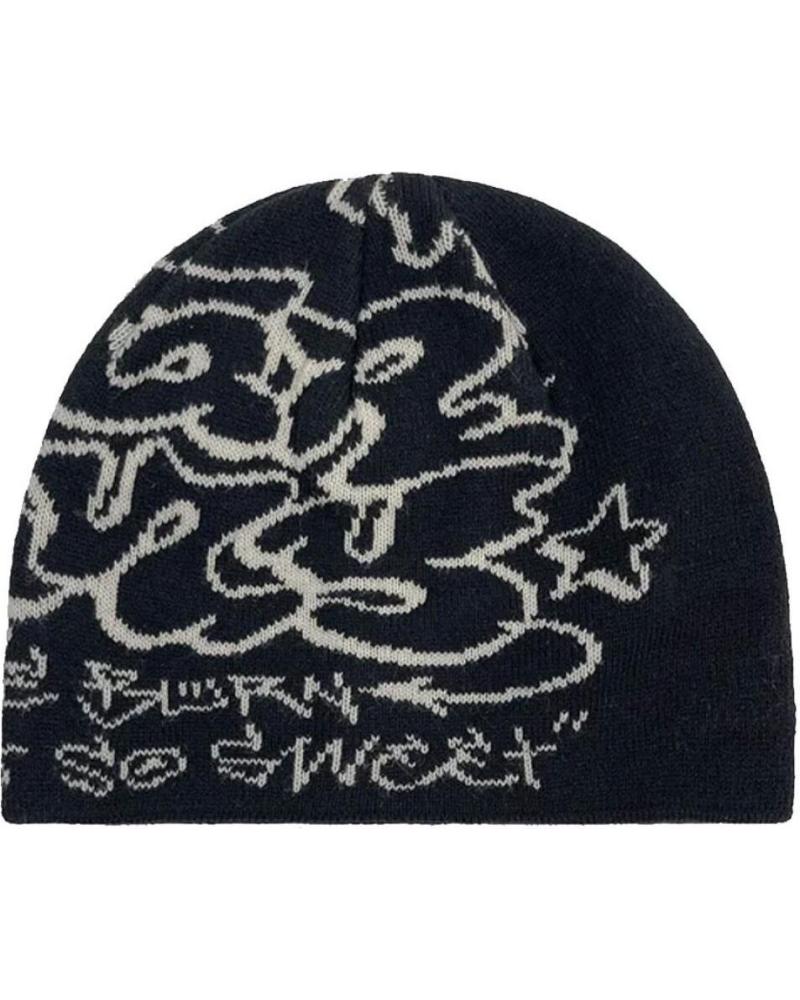 BONNET TRICOT GRIMEY NOIR IMPRIMÉ BLACK