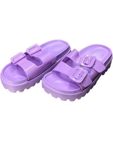 CALZADOMANIA PANTOLETTE MIT 2 SCHNALLEN UND MALVENFARBENEM GLITZER MALVA