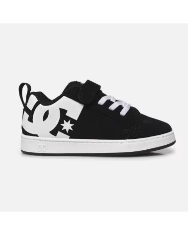 DC SHOES ZAPATILLAS NINOS DC COURT GRAFFIK ELASTIC BLACK WHITE NAN
