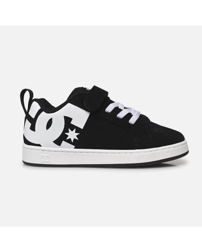 DC SHOES ZAPATILLAS NINOS DC COURT GRAFFIK ELASTIC BLACK WHITE NAN