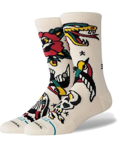 CHAUSSETTES STANCE FLASH CREW BEIGE NAN