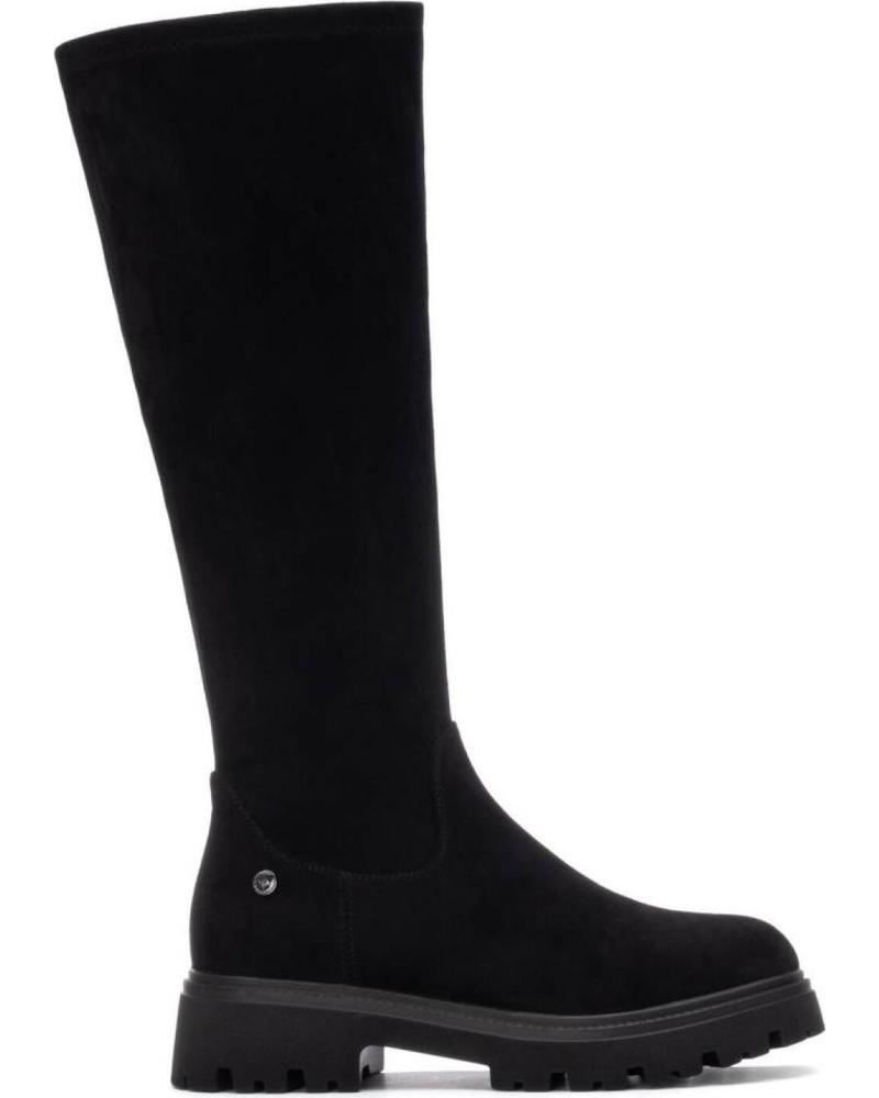 BOTA ALTA XTI 144393 PRETA ESTILO MEIA COM SOLA TRATORADA NEGRO