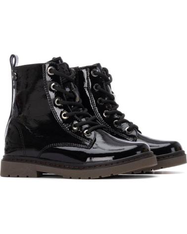 XTI 151327 BLACK PATENT COMBAT BOOTS WITH LACES AND SIDE ZIP NEGRO