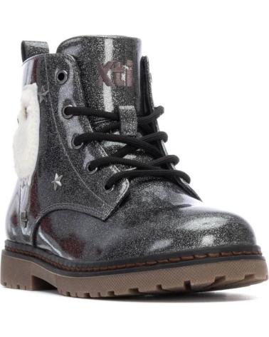 XTI GLITTER ANKLE BOOTS 151384 LEAD WITH LLAMA DECORATION PLOMO