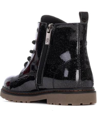 XTI GLITTER ANKLE BOOTS 151384 BLACK WITH LLAMA DECORATION NEGRO