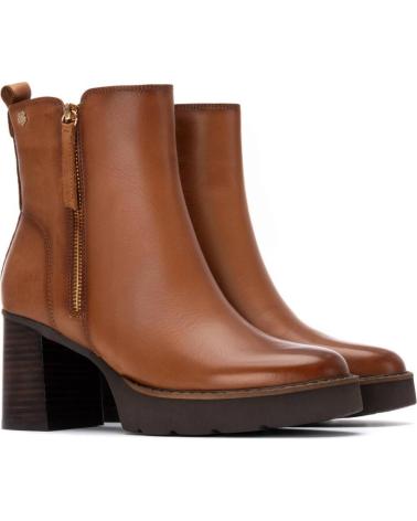 CARMELA 162602 BOTINES CAMEL CON TACÓN BLOQUE Y PLATAFORMA CAMEL