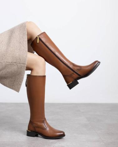 STIVALE ALTO IN PELLE CARMELA 162642 COLORE CAMMELLO CAMEL