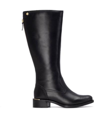 BOTA ALTA CARMELA 162642 NEGRA CON CREMALLERA TRASERA Y TACÓN BAJO NEGRO