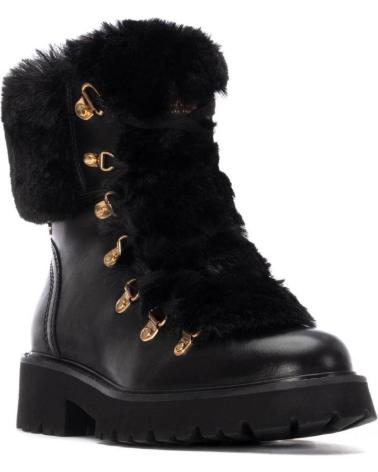 CARMELA 162668 SCHWARZE BERGSTIEFEL MIT LAMMFELLFUTTER UND METALLSCHNÜRSENKELN NEGRO