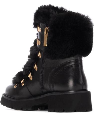 CARMELA 162668 SCHWARZE BERGSTIEFEL MIT LAMMFELLFUTTER UND METALLSCHNÜRSENKELN NEGRO