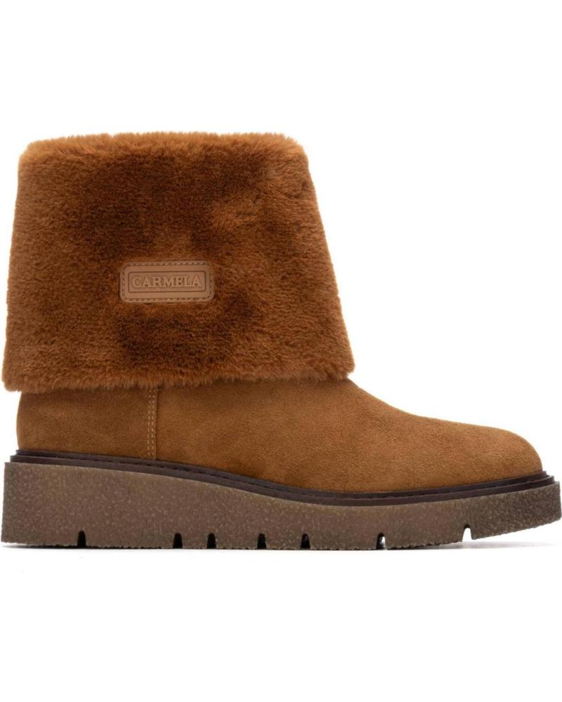 CARMELA 162671 SUEDE ANKLE BOOT BROWN WITH CAMEL FUR LINING CAMEL