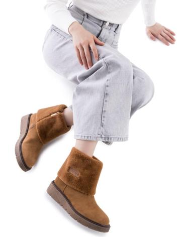 CARMELA 162671 SUEDE ANKLE BOOT BROWN WITH CAMEL FUR LINING CAMEL