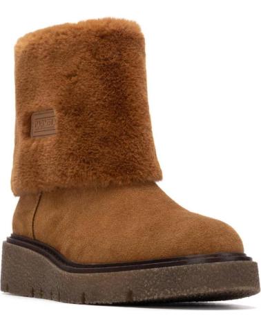 CARMELA 162671 SUEDE ANKLE BOOT BROWN WITH CAMEL FUR LINING CAMEL