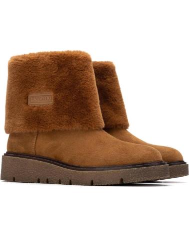 CARMELA 162671 SUEDE ANKLE BOOT BROWN WITH CAMEL FUR LINING CAMEL