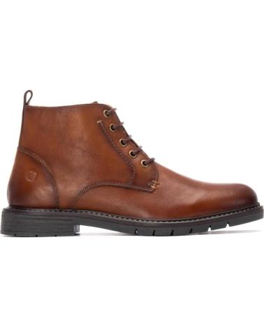 BOTTINE CARMELA 162675 EN CUIR CAMEL AVEC LACETS ET FERMETURE ÉCLAIR CAMEL