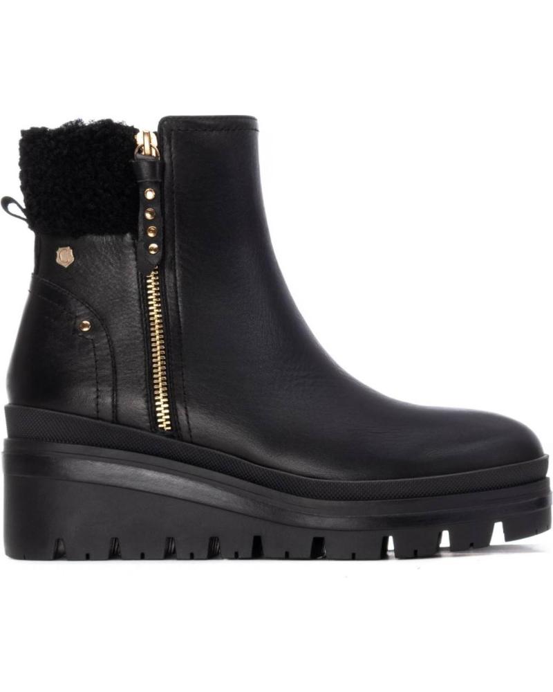 BOTINES CARMELA 162712 NEGRO CON CREMALLERA Y PLATAFORMA NEGRO