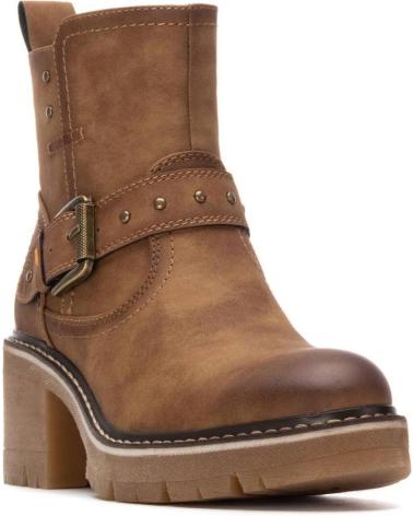 REFRESH STIEFELETTE 172910 CAMEL MIT SCHNALLE UND BLOCKABSATZ CAMEL