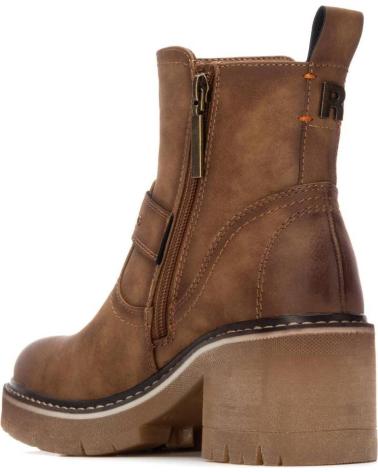 REFRESH STIEFELETTE 172910 CAMEL MIT SCHNALLE UND BLOCKABSATZ CAMEL