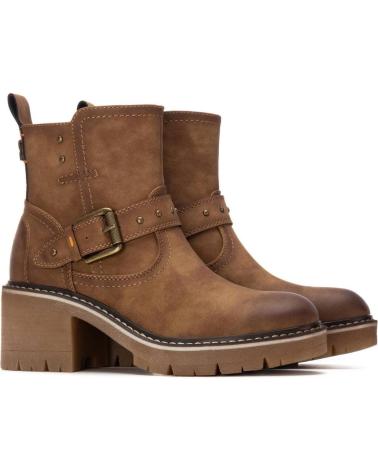 REFRESH STIEFELETTE 172910 CAMEL MIT SCHNALLE UND BLOCKABSATZ CAMEL