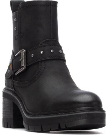 REFRESH 172910 BLACK ANKLE BOOT WITH BUCKLE AND STUDS NEGRO