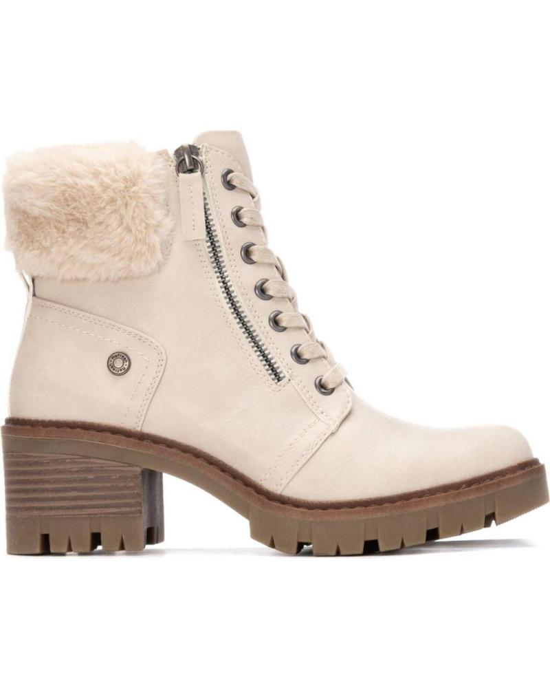REFRESH STIEFELETTE 172911 BEIGE MIT ABSATZ UND FELLFUTTER BEIGE