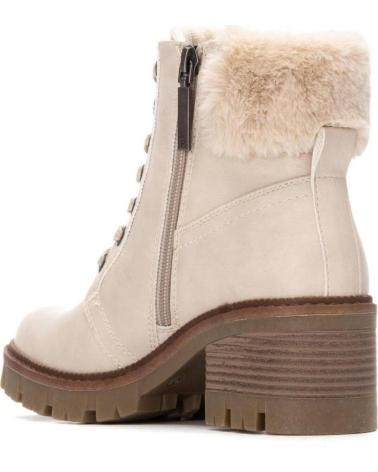 REFRESH STIEFELETTE 172911 BEIGE MIT ABSATZ UND FELLFUTTER BEIGE
