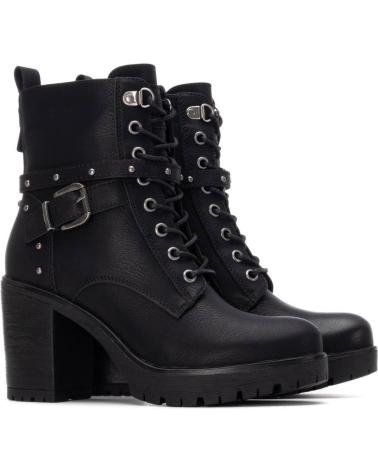 REFRESH STIEFEL 172916 SCHWARZ MIT PLATEAU UND SCHNÜRUNG NEGRO