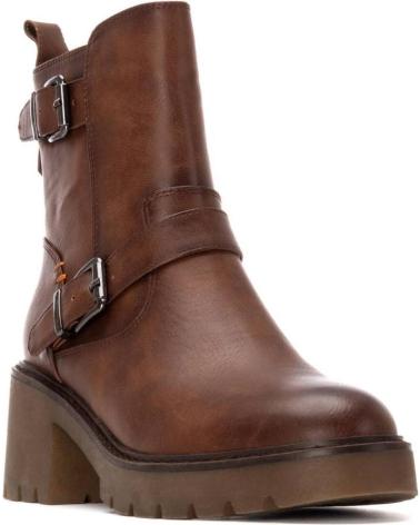 BOTTINE REFRESH 172973 CAMEL À BOUCLES ET SEMELLE CRANTÉE CAMEL