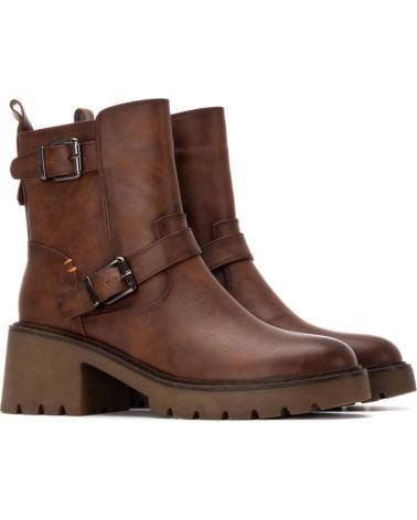 BOTTINE REFRESH 172973 CAMEL À BOUCLES ET SEMELLE CRANTÉE CAMEL