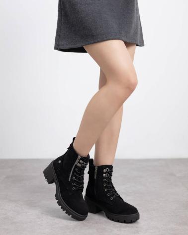 BOTINS REFRESH 173022 PRETAS COM ATACADORES E FECHO ÉCLAIR NEGRO